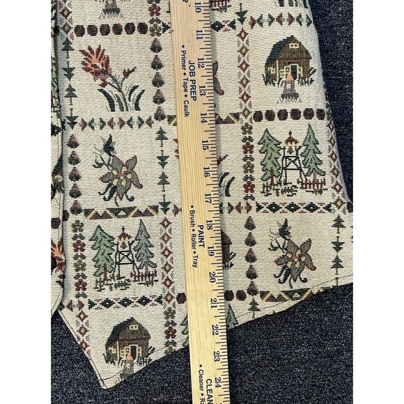 Vintage Tapestry Patchwork Vest Floral Cottage Tree Design Y2K Ugly Vest Size L? - Picture 8 of 10
